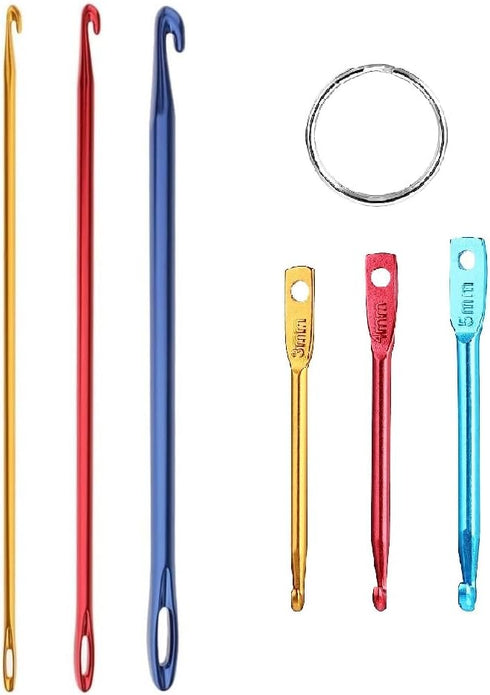 Zuoyou Crochet Hook Kit with Mini Keychain Crochet Hook, Aluminum Tunisian Afghan Crochet Knitting Needle with Eye......
