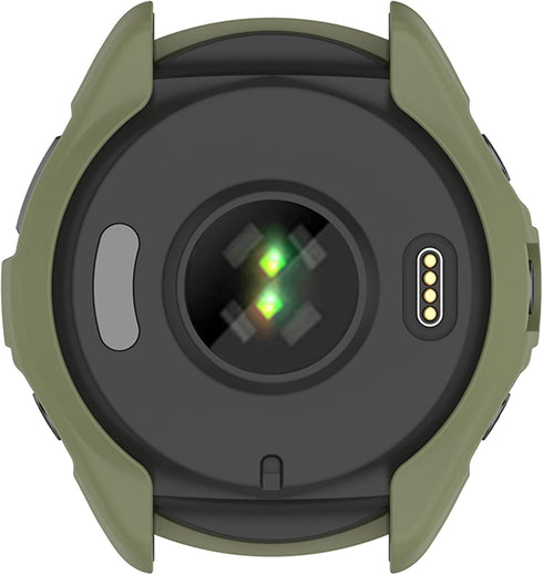 2Pack Soft TPU Case Cover (Black+Green) Compatible with Garmin Forerunner965 Running Smartwatch Protective Case Intended for Forerunner 965 Watch ...