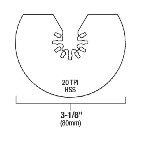 Genesis GAMT522 Universal Quick-Fit 3 1/8" HSS Segmented Oscillating Multi-Tool Quick-Release Flush Saw Blade...
