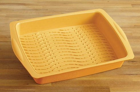 Mr. Bar-B-Q Flip & Flavor Marinade Tray, Yellow...