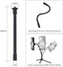 Gooseneck Camera Mount 11 inch Gooseneck Arm 1/4 20 Threaded Male Female Flexible Tube Arm Max 4.4 lbs Load Phone Holder for DSLR Tripod Security ...