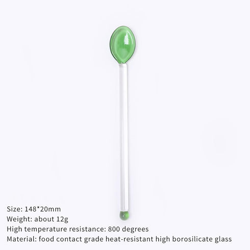 9 Pieces Glass Spoons, Clear Coffee Spoon, 5.8 Inches Stirring Rod Mixing Spoon Bar Swizzle Stick for Salt Sugar Tea Cocktail Milkshake Cold Drink...