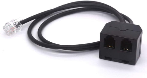 RJ9 Headset Splitter 4P4C Male to 2 RJ9 Female for Plantronics, Jabra, Hot Desking Office Phones (40cm)...