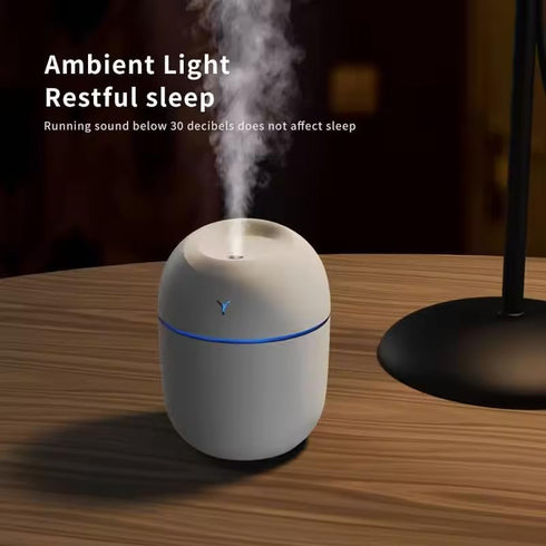 Ultrasonic 220ml Mini Humidifier Aroma Oil Diffuser USB Cool Mist Humidifier with Colorful Night Light for Home Car,Kitchen (White)...