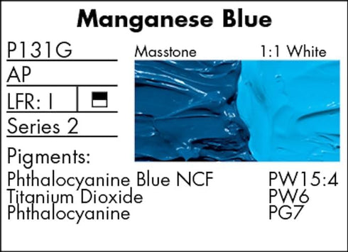 Grumbacher Pre-Tested Oil Paint, 37ml/1.25 oz., Manganese Blue (P131G)...