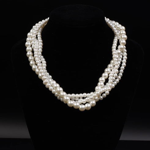 Missgrace Boho Women Dainty 1920s Pearls Layered Short Choker Necklaces for Women Gold Prom Party Multilayered Choker Necklace for Women...