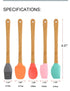 KSENDALO Small Spatulas for Kitchen Use,Silicone Mini Spatula Small Rubber Scraper Heat Resistant Tiny Spatula for Baking Cookie with Bamboo Handl...