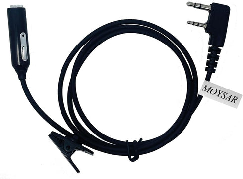 Generic 2 Pin K1 to 3.5mm Audio Adapter with PTT Button and Microphone, Compatible with BaoFeng UV-5R,BF-F8HP,UV-5G, Quansheng UV-K5 KTS10...