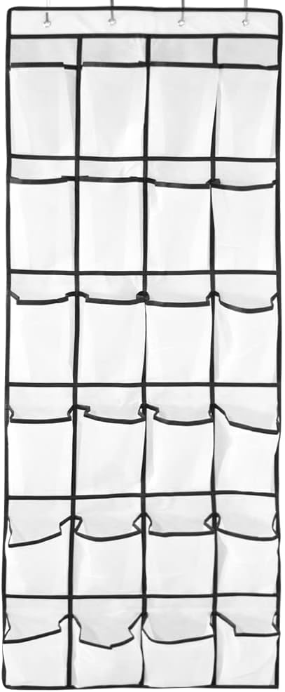 Aosome Over The Door Hanging Pantry Organizer 24 Large Mesh Pockets Door Storage Bag for Shoe Toys and Sundries White...