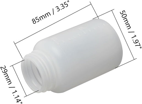 Bettomshin 5Pcs 100ml PE Plastic(Food Grade) Bottles, Wide Mouth Lab Reagent Bottle Liquid/Solid Sample Seal Sample Storage Container with Graduat...