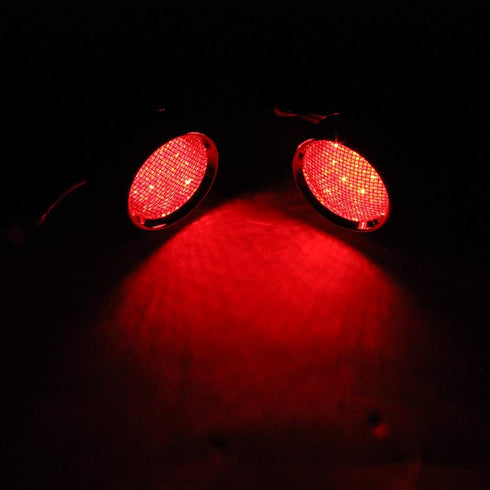 MISS MOLY Chrome Motorcycle LED Turn Signals RED Light Brake Running Tail Light Bullet...