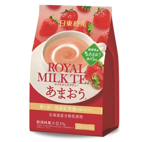 Nitto Tea Royal Milk Tea Amaou Strawberry Flavor (10 sticks)...