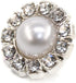 Gear Shape Rhinestone Silver Faux Pearl Sewing Shank Buttons 20 Pcs - 12.5mm, 1/2"...
