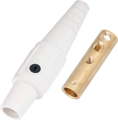 Marinco CLS40FB-B CLS Cam Type, Series 16 Inline, Single Pin Connector, 400 Amp, 600 Volt, 2/0-4/0 AWG, Female - White (B)...