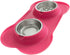 Double Pet Bowl with Silicone Mat Slow Feeder Pink...