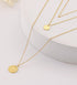 Harlorki Dainty Simple 14K Gold Plated Layered Link Chain Choker Round Circle Hammered Disk Pendant Necklace Fashion Jewelry Gift for Women Lady...