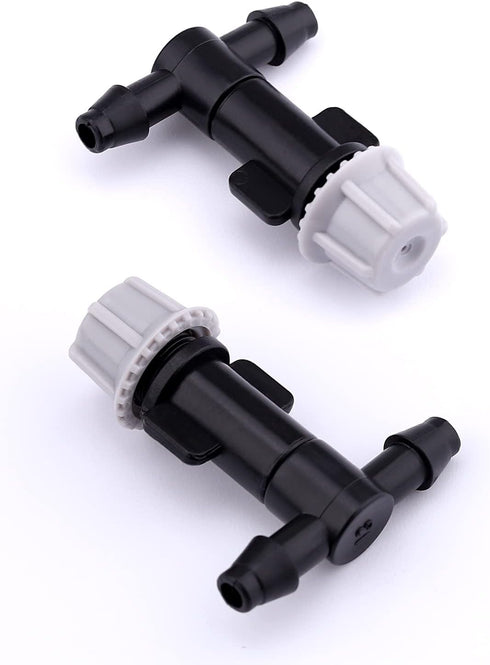 Kalolary 100 Pairs Misting Drippers Atomizing Sprinkler with Tee Joints for Misting Watering Plant Automatic Grip Irrigation Kits Lawn Garden Supp...