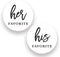 2" Round His Favorite Her Favorite Wedding Favor Stickers - 80 cnt (40 of Each) (Black on White)...