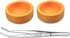 2 Pack Worm Dish Reptile Food Bowl Bearded Dragon Ceramic Bowl with Feeding Tongs (Yellow-Medium)...