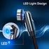 Bojianxin 540° Rotation 3 in 1 Magnetic Charging Cable?7-Pack, 1.6ft/3.3ft/6.6ft/6.6ft/10ft/10ft, Magnet Phone Charger Compatible with Micro USB, ...