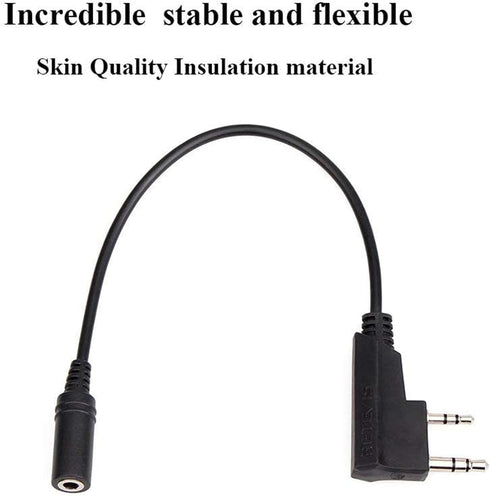 Retevis Earpiece Adapter,2 Pin to 3.5mm Walkie Talkies Headset Adapter Only Fit RT21 RT22 RT27 RT7 H-777 H777S RT18 RT19 RT22S (Not Fit for Other ...