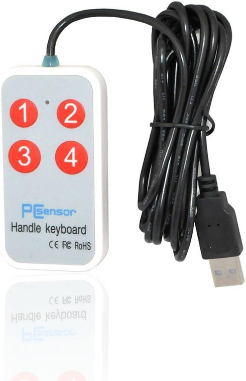 iKKEGOL 1.8Meter /6Feet USB Durable Game Handle Mini Button 4 keys Switch User-defined Keyboard for Game Laptop White...