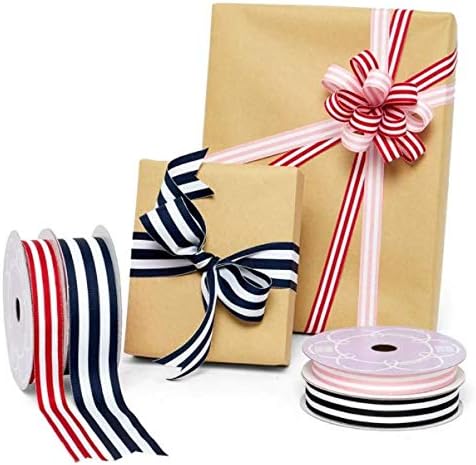 Light Pink Jenna Striped Grosgrain Ribbon 1 1/2" X 25 Yards...