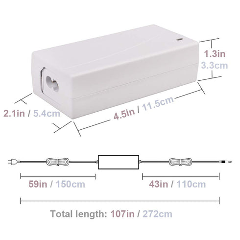8.5Ft 12V 3A AC Adapter Power Cord Charger for 4moms mamaroo 2/4, for mamaroo 2015 Infant Seat Bouncer, for Rockaroo Baby Swing 4 Moms Charger Plu...