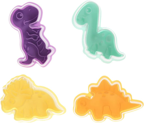 R&M Dinosaur Cookie Stamper, Baby Dinosaur Stamper, T-Rex, Stegosaurus, Triceratops, Brontosaurus, 2 Inch, 4 Piece Set, Assorted Colors...