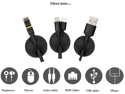 Cable Wire cord clips Organizer Holder Clamp Self-Adhesive Cord Management System for Charging USB Network Headphone Cables for Car Desk Office Ho...