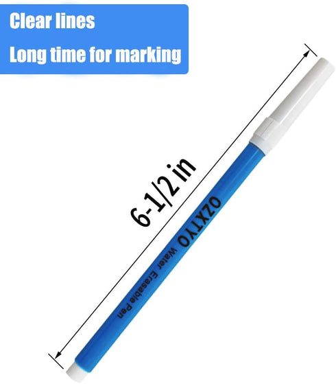 Washable Fabric Markers for Sewing,5 Pack,Blue,Erasable Sewing Markers for Fabric,Water Soluble Embroidery Pen,Fabric Marking Pen,Fabric Marking P...