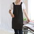 NEWGEM Japanese Linen Cross Back Kitchen Cooking Aprons for Men with Pockets for Baking Painting Gardening Cleaning Black...