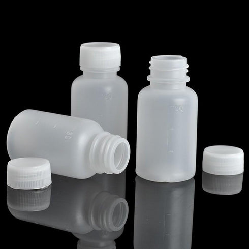 50Pcs 60ml 2oz PE Plastic Empty Small Mouth Graduated Lab Chemical Container Reagent Bottle Sample Sealing Liquid Medicine Bottles...