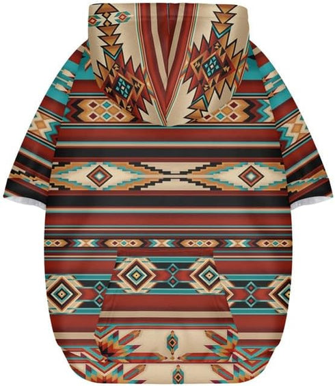 Bohemia Tribal Ethnic Dog Zipper Hoodie Stylish Soft Indian Southwestern Streetwear Hooded Clothes Apparel Costume Sweatshirt Tracksuits Pet Cloth...