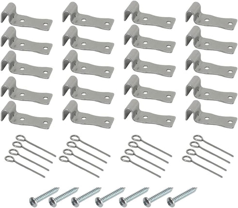 20 Pack Sofa Zig Zag Spring Repair Brackets, Sofa Spring Repair Kit Includes All Hardware, Silver...