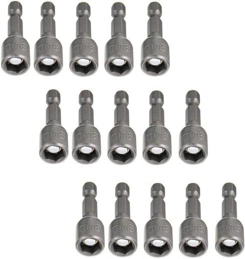 15pcs Hex Magnetic Power 8mm 5/16 Socket Adapter Drill Bit Nut Driver Set 1/4 inch Hex for Power Tools...