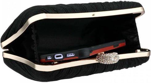 Clutch Purse for Women Pleated Glitter Evening Clutch Purses with Rhinestone Evening Bag for Bridal Wedding Party...