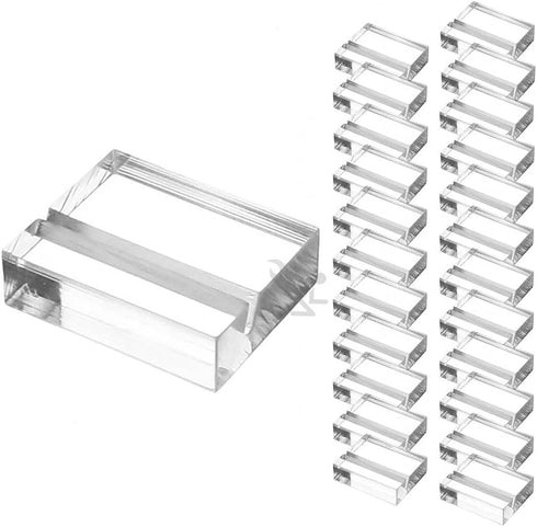 OnFireGuy 24pcs Place Card Holder Display Stands | 1.25" Acrylic Card Holders for Wedding Place Cards Table Numbers Product Labels Slotted Card St...