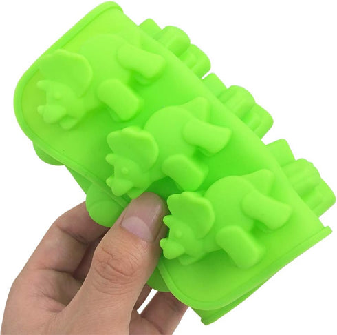 YuCool 3 Pack Dinosaur Chocolate Mold, Mini Dinosaur Silicone Gummy molds with 12-Cavity for Candy Chocolate Ice Cube-Purple,Blue, Green...