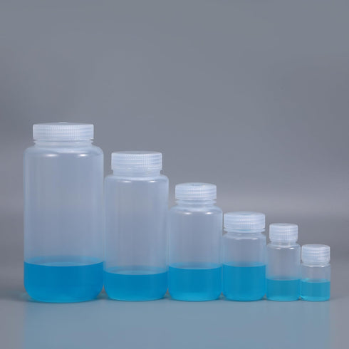 1 oz Wide Mouth Lab Reagent Bottle, Laboratory Grade Chemical Container, Sealed Leak-proof Clear PP Bottle, Pill Bottle, Water Sample Bottle(5 Pcs...