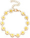 Little Daisy Flower Bracelet Dainty White Yellow Multicolor Flower Chain Bracelet Necklace Set Adjustable Sunflower Cute Bracelet Jewelry Gift for...