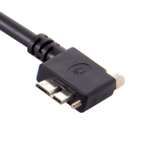 JSER 1.2m 90 Degree Left Angled Micro USB Screw Mount to USB3.0 Data Cable Compatible for Industrial Camera...