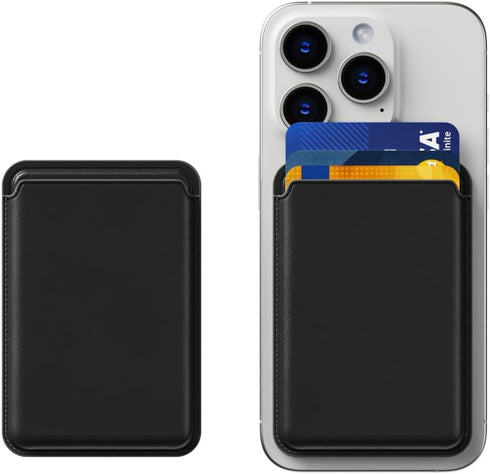 Magnetic Wallet for iPhone, Leather Magnetic Phone Wallet Mag Wallet RFID, Magnetic Wallet 3 Card Holder For iPhone 15/14/13/12 Series, Black......