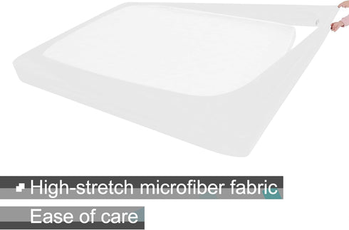 Box Spring Cover Queen Size - Jersey Knit & Stretchy Wrap Around 4 Sides Bed Skirt for Hotel & Home - Queen/Queen XL, White...