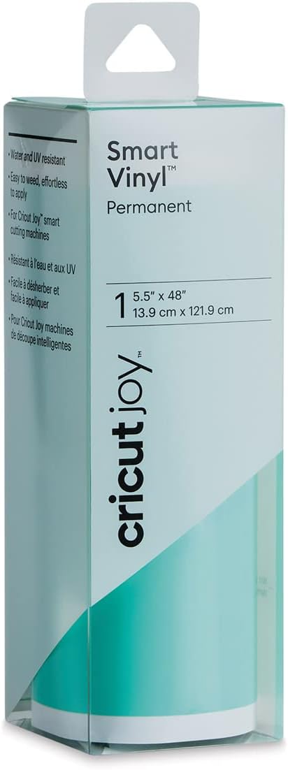 Cricut Joy Smart Permanent Vinyl, Mint - 4ft Roll (5.5' x 48'), Glossy Finish - Compatible Joy Machine, Matless Cutting for Long cuts (4ft Shapes,...