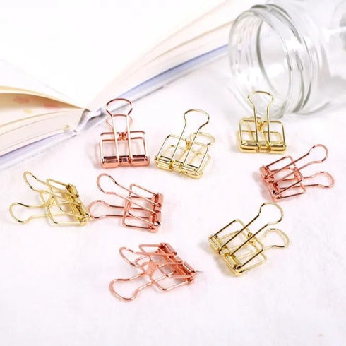 OWNDAY Binder Clips Eight Gold and Rose Gold Mason Jar...