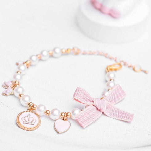 Fashion Pet Necklace Cat Pearl Crown Collar Accessories Ornaments Pet Cat Teddy Collar Pearl Jewelry Collar...