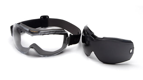 Carhartt Safety Goggle Kit With Clear And Gray Interchangeable Anti Fog Lens ANSI Rated...