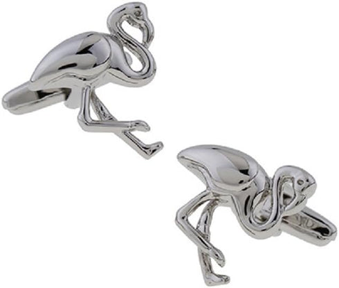 Flamingo Bird Famous Miami Florida Sight Pair Cufflinks in a Presentation Gift Box & Polishing Cloth...
