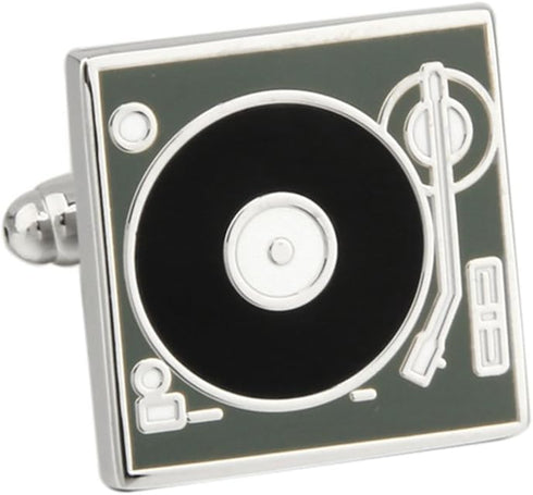 Dj Stereo Vinyl Retro Lp Record Player Deck Cufflinks...